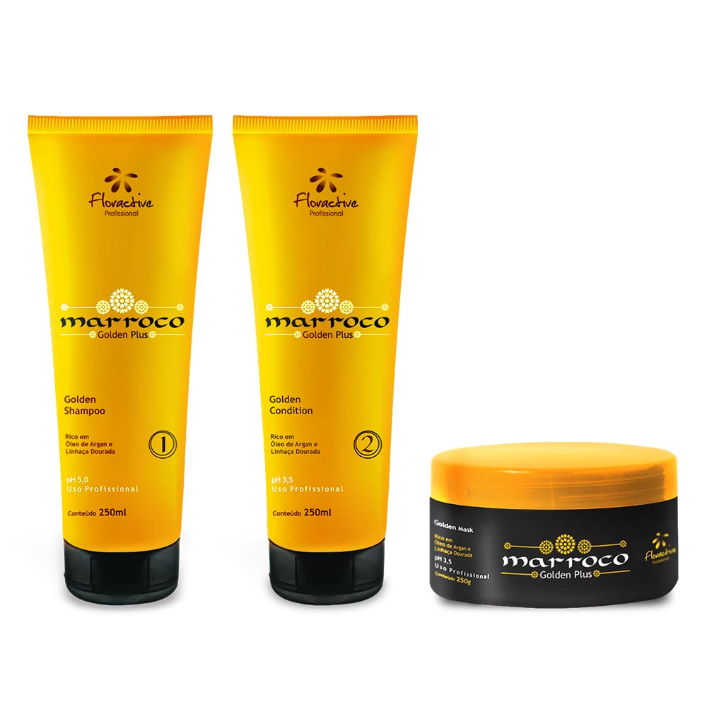 Marroco golden plus Shampoo, Conditioner & Golden Mask 3